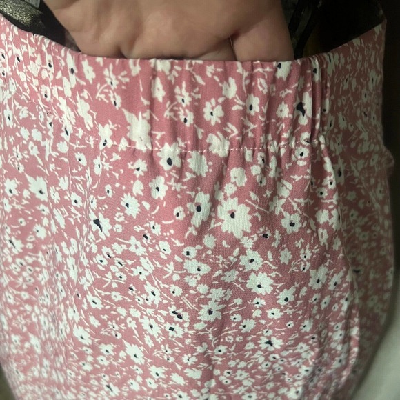 ModCloth Women's Pink & White Floral Straight Skirt With Front Slit Size M - Picture 9 of 11